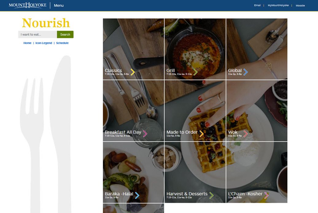 Mount Holyoke Menu Home - Post Launch